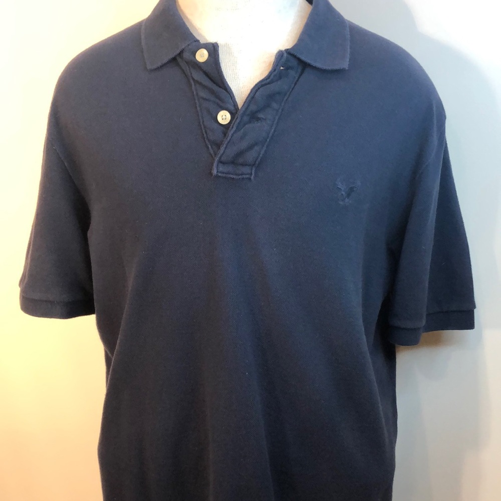 American Eagle outfitters navy blue polo shirt LT